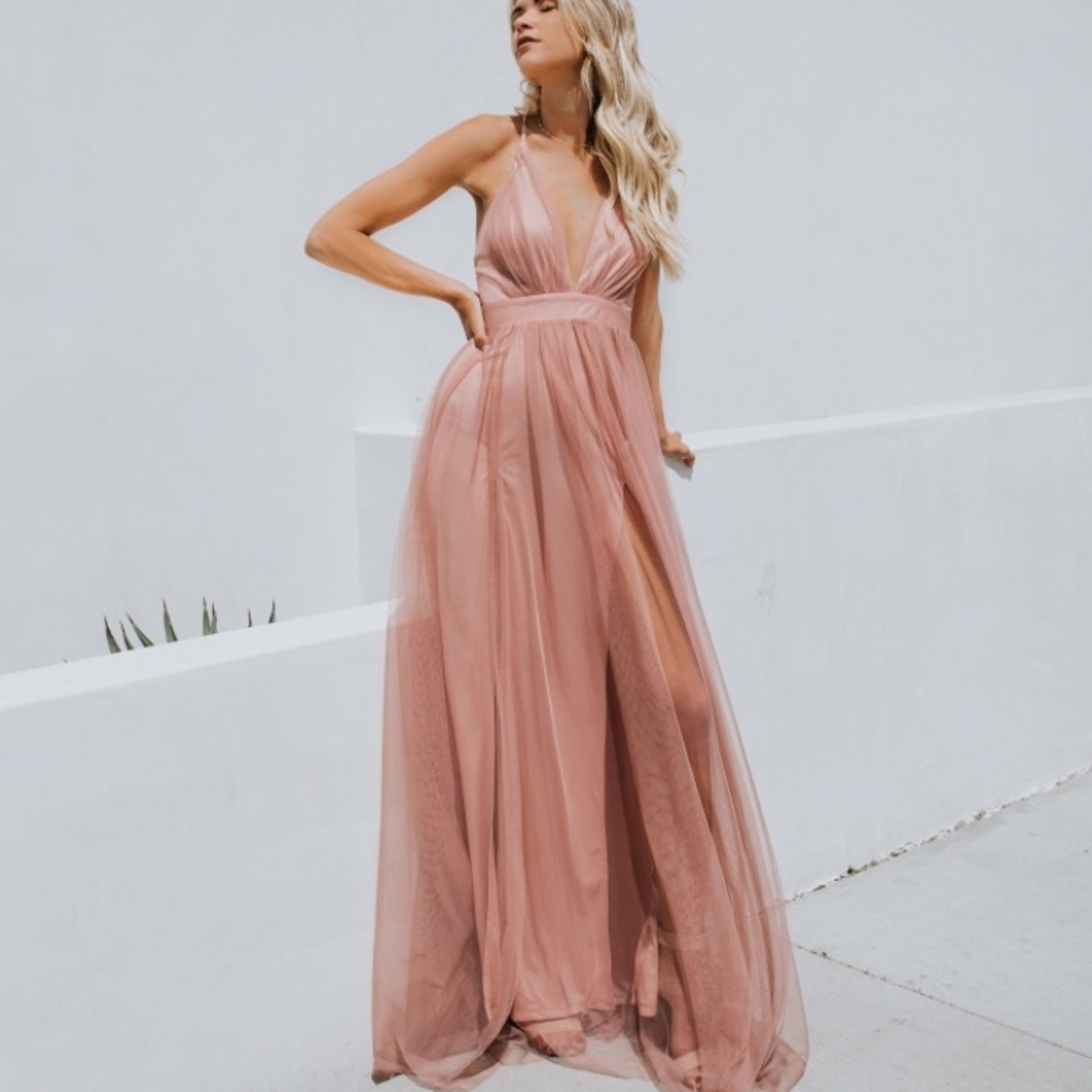 Blush sheer dress
